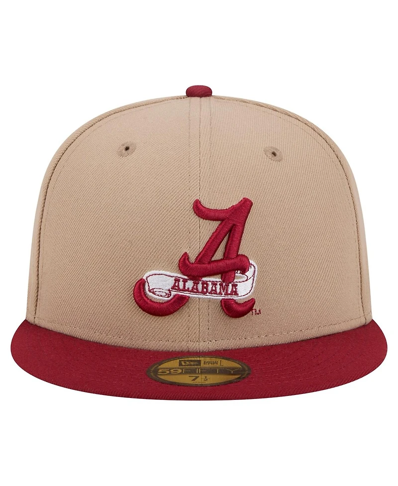 New Era Men's Khaki Alabama Crimson Tide Two-Tone 59FIFTY Fitted Hat