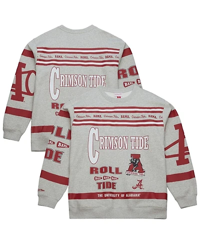 Mitchell & Ness Men's Gray Alabama Crimson Tide All Over Print Sweatshirt