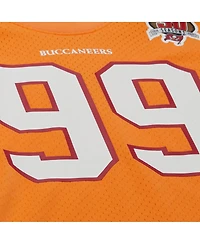 Mitchell & Ness Men's Warren Sapp Orange Tampa Bay Buccaneers Retired Player Name Number Mesh T-Shirt