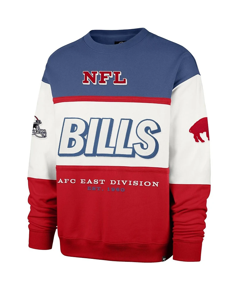 '47 Brand Men's Royal/Red Buffalo Bills Throwback Breeze Maximalist Sweatshirt