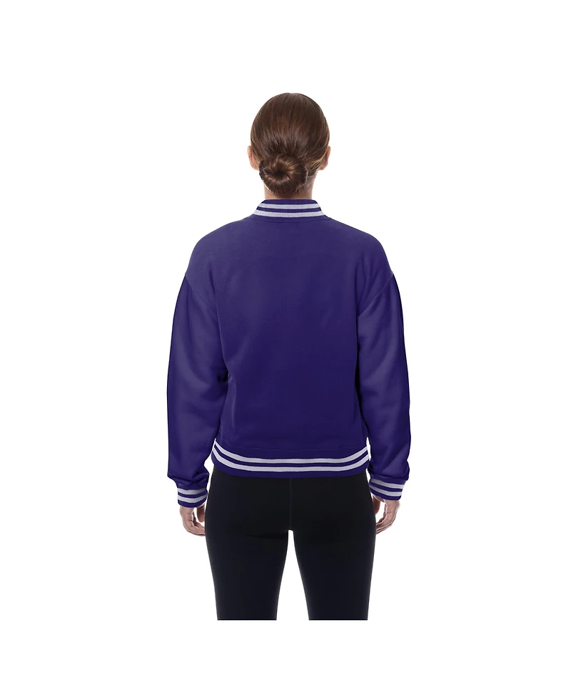 New Era Women's Purple Los Angeles Lakers Throwback Full-Snap Jacket