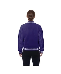 New Era Women's Purple Los Angeles Lakers Throwback Full-Snap Jacket