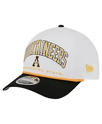 New Era Men's White/Black Appalachian State Mountaineers Arch Two-Tone Rope 9FORTY A-Frame M-Crown Adjustable Hat