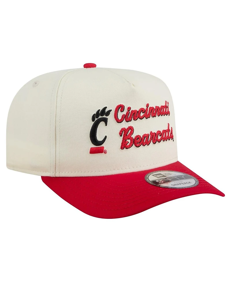 New Era Men's Cream/Red Cincinnati Bearcats Vintage Chainstitch 9FIFTY A-Frame Snapback Hat