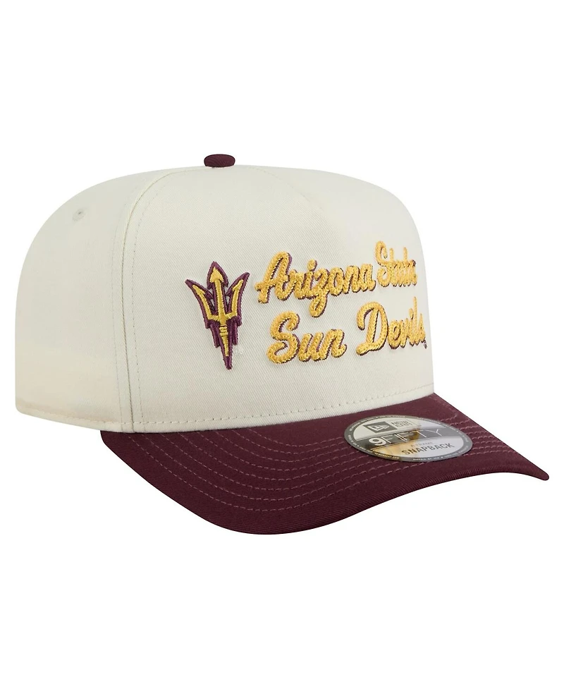 New Era Men's Cream/Maroon Arizona State Sun Devils Vintage Chainstitch 9FIFTY A-Frame Snapback Hat