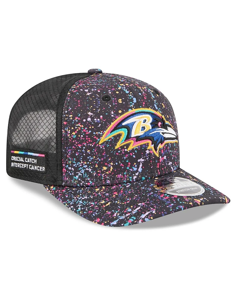 New Era Men's Black Baltimore Ravens 2025 Nfl Crucial Catch 9SEVENTY Adjustable Hat