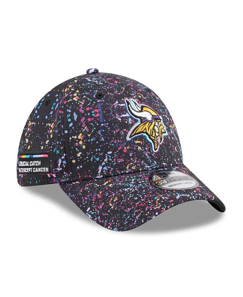 New Era Men's Black Minnesota Vikings 2025 Nfl Crucial Catch 39THIRTY Flex Hat