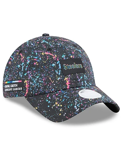 New Era Women's Black Pittsburgh Steelers 2025 Nfl Crucial Catch Pony Tail Adjustable Hat