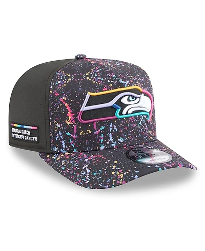 New Era Men's Black Seattle Seahawks 2025 Nfl Crucial Catch A-Frame 9FIFTY Snapback Hat
