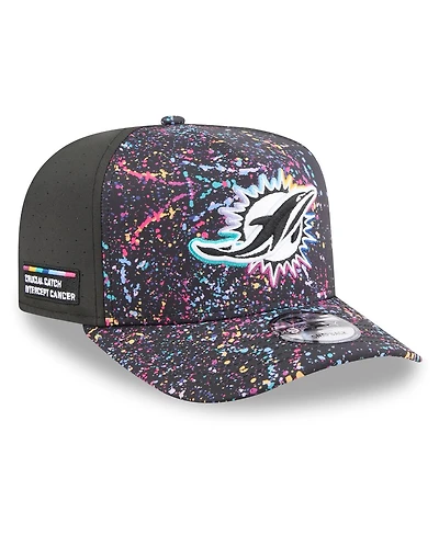 New Era Men's Black Miami Dolphins 2025 Nfl Crucial Catch A-Frame 9FIFTY Snapback Hat