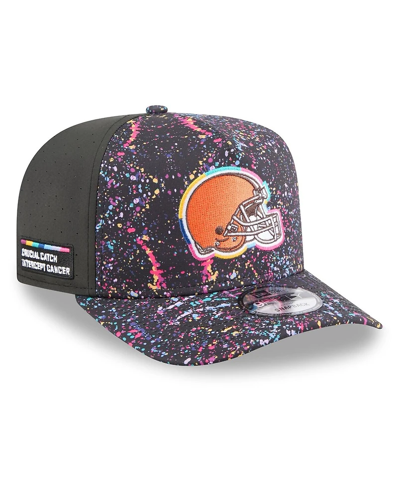 New Era Men's Black Cleveland Browns 2025 Nfl Crucial Catch A-Frame 9FIFTY Snapback Hat