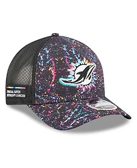 New Era Men's Black Miami Dolphins 2025 Nfl Crucial Catch 9FORTY Adjustable Hat