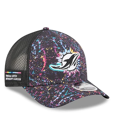 New Era Big Boys and Girls Black Miami Dolphins 2025 Nfl Crucial Catch 9FORTY Adjustable Hat