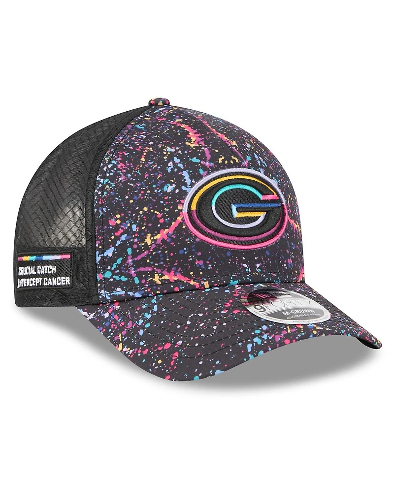 New Era Big Boys and Girls Black Green Bay Packers 2025 Nfl Crucial Catch 9FORTY Adjustable Hat