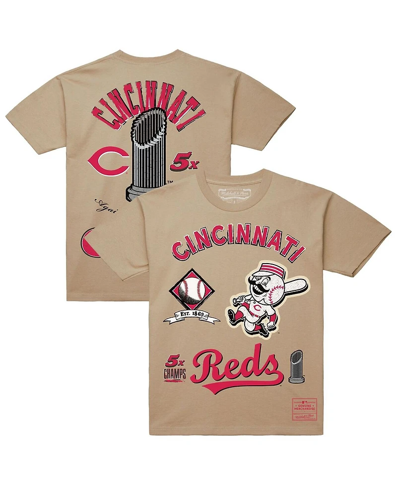 Mitchell & Ness Men's Cream Cincinnati Reds Legacy Defined T-Shirt