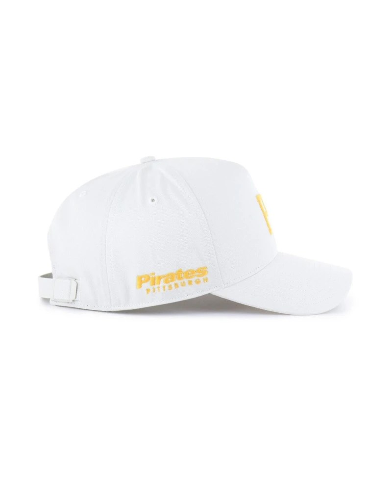 '47 Brand Men's White Pittsburgh Pirates Foundational Pinch Offside Adjustable Hat