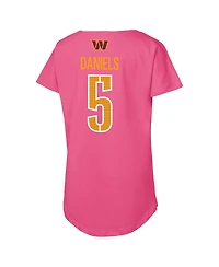 Outerstuff Big Girls Jayden Daniels Pink Washington Commanders Player Name Number T-Shirt