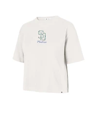 '47 Brand Women's Natural San Diego Padres Full Bloom Cropped T-Shirt