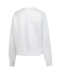 Levelwear Women's White Uswnt Luxe Sponge Tri-Blend Pullover Sweatshirt