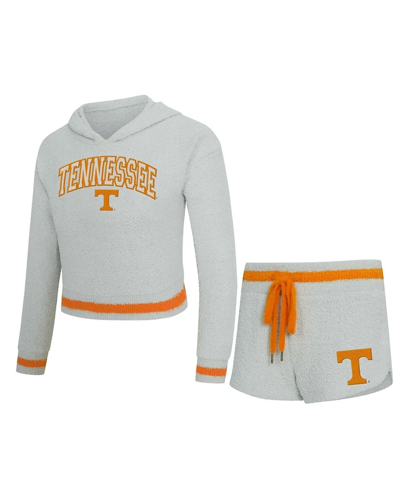 Concepts Sport Women's 2-Piece Gray/Tennessee Orange Tennessee Volunteers Whitley Long Sleeve Hoodie Top and Shorts Set