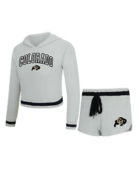 Concepts Sport Women's 2-Piece Gray/Black Colorado Buffaloes Whitley Long Sleeve Hoodie Top and Shorts Set