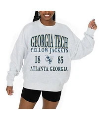 Gameday Couture Women's Ash Georgia Tech Yellow Jackets Premium Fleece Pullover Sweatshirt