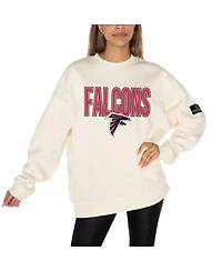 Gameday Couture Women's Cream Atlanta Falcons Premium Fleece Oversized Drop Shoulder Pullover Sweatshirt