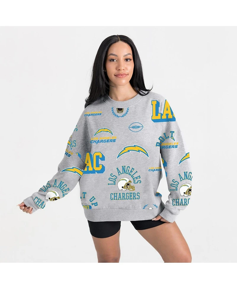 Gameday Couture Women's Heather Gray Los Angeles Chargers Always On Repeat Fleece Sweatshirt