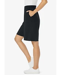 Woman Within Women's Elastic-Waist Knit Short