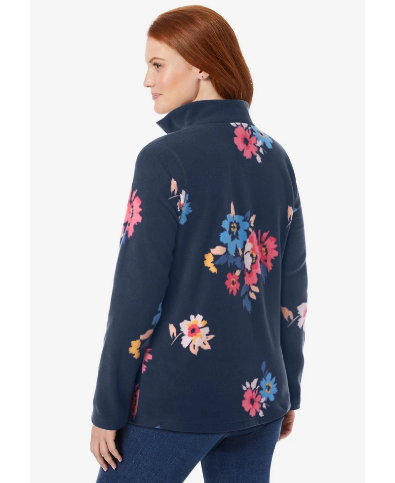 Woman Within Women's Within Microfleece Quarter-Zip Pullover