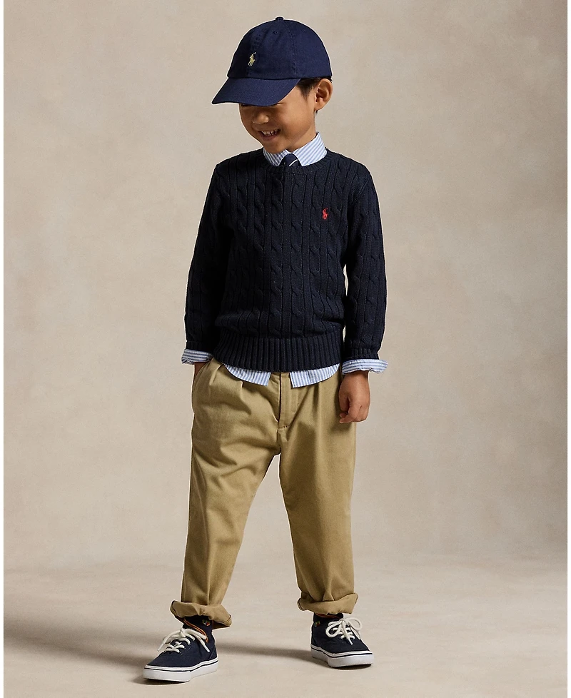 Polo Ralph Lauren Toddler and Little Boys Cable-Knit Cotton Sweater