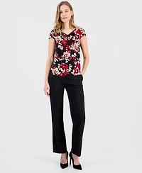 Kasper Women's Printed Cowlneck Blouse