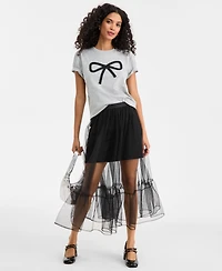 On 34th Women's Knit Heather Bow T-Shirt, Macy's Exclusive