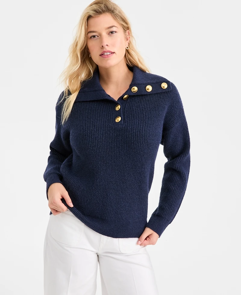 On 34th Women's Collared Button Pullover Sweater, Macy's Exclusive