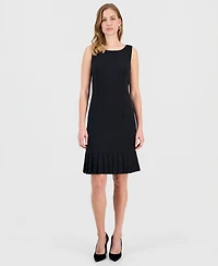 Kasper Women's Stretch-Crepe Pleat-Hem Sheath Dress, Regular & Petite