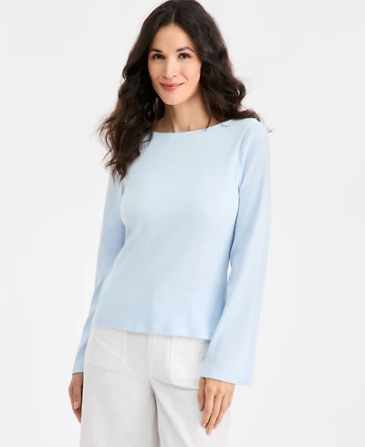 On 34th Women's Knit Boat-Neck Bell-Sleeve Top, Macy's Exclusive