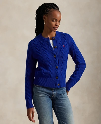 Polo Ralph Lauren Women's Cable-Knit Wool-Cashmere Cardigan Sweater