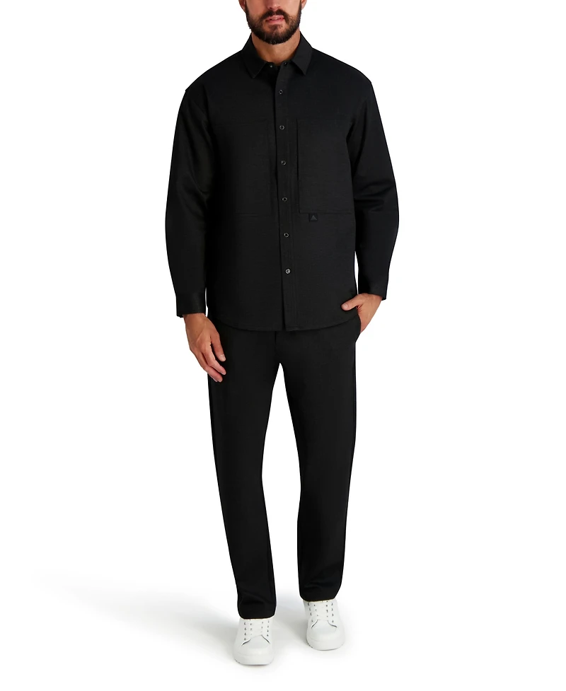 Karl Lagerfeld Paris Men's Houndstooth Pattern Utility Jacket