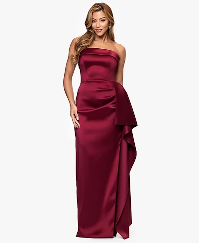 Xscape Women's Strapless Ruffle Long Dress