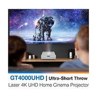 Ultra-Short Throw 4K Uhd Home Cinema Laser Projector - 100" Images - Bright 4,000 Lumens - Enhanced Game Mode - Hdr - Home Theater - Black