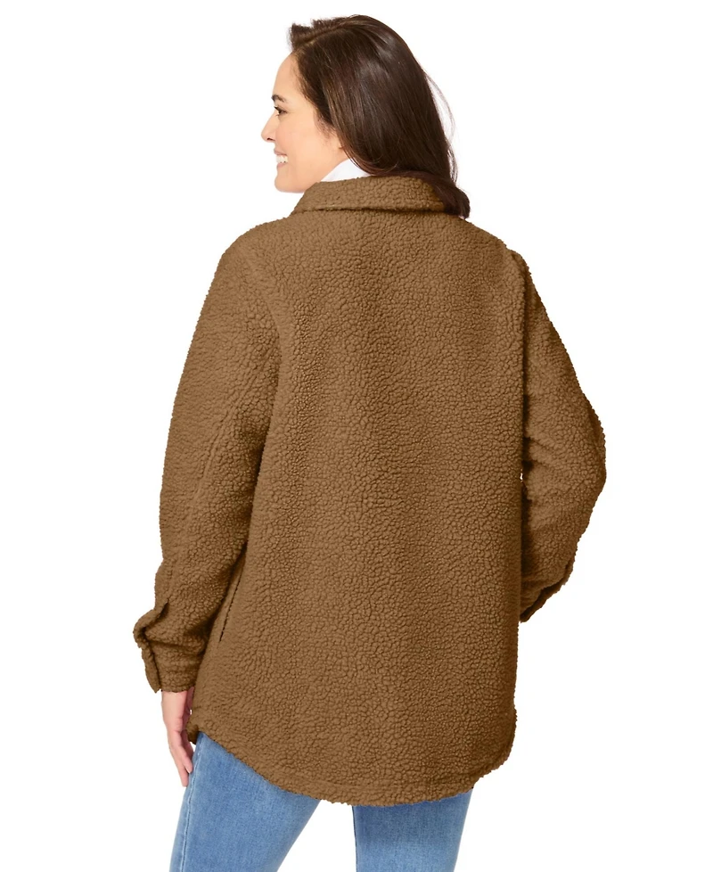 Woman Within Women's Berber Button-Front Jacket
