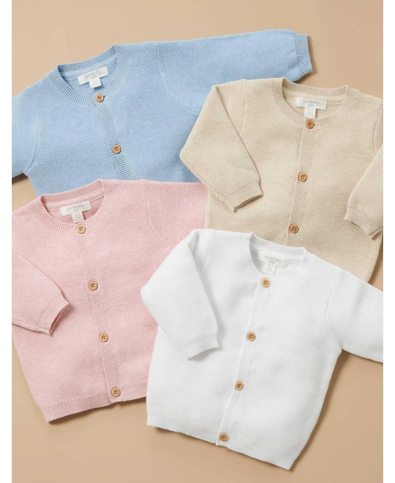Purebaby Baby Boys Textured Knit Cardigan
