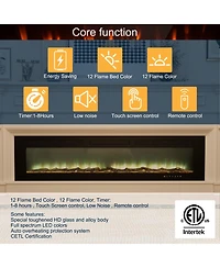 72''Classic Built-in or Wall-Mounted Direct Vent Electric Fireplace