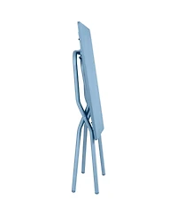Lafuma Balcony Ii Colorblock Steel Square Folding Outdoor Patio Table, Sky Blue