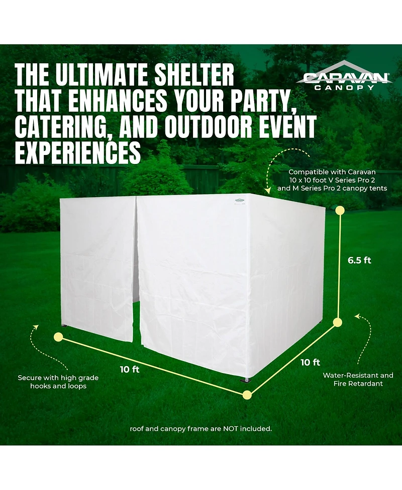 Caravan Canopy CVAN11007912014 4 Sidewall Kit Only, for Outdoor Tent, White