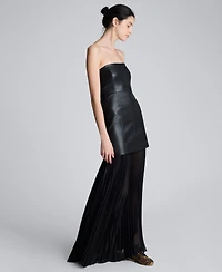 Kenneth Cole Women's Pleated Combo Corset Maxi Dress