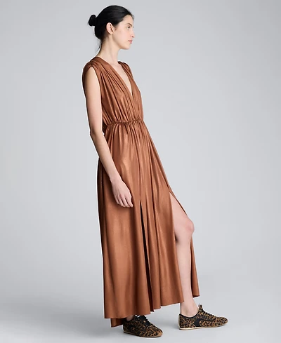 Kenneth Cole Women's V-Neck Gathered Maxi Dress