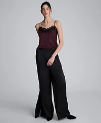 Kenneth Cole Women's Sleeveless Lace Trim Cami Top