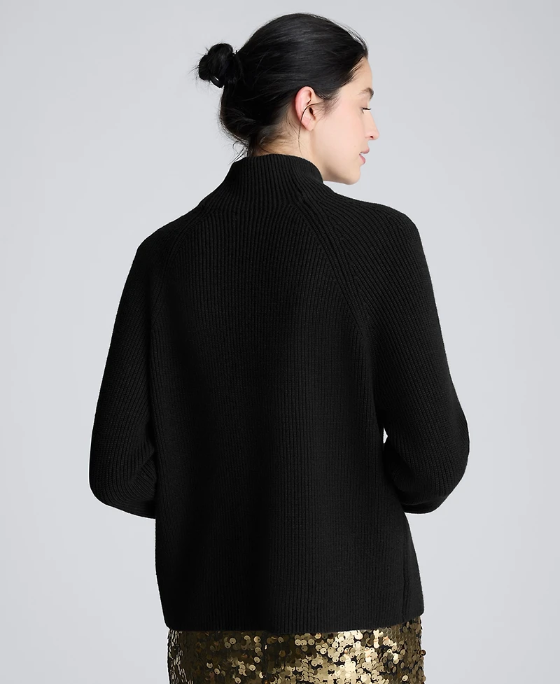 Kenneth Cole Women's Mock Neck Raglan Sweater