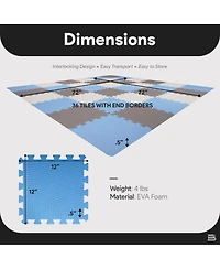 BalanceFrom Fitness 36 Tile Thick Interlocking Puzzle Foam Exercise Play Mat